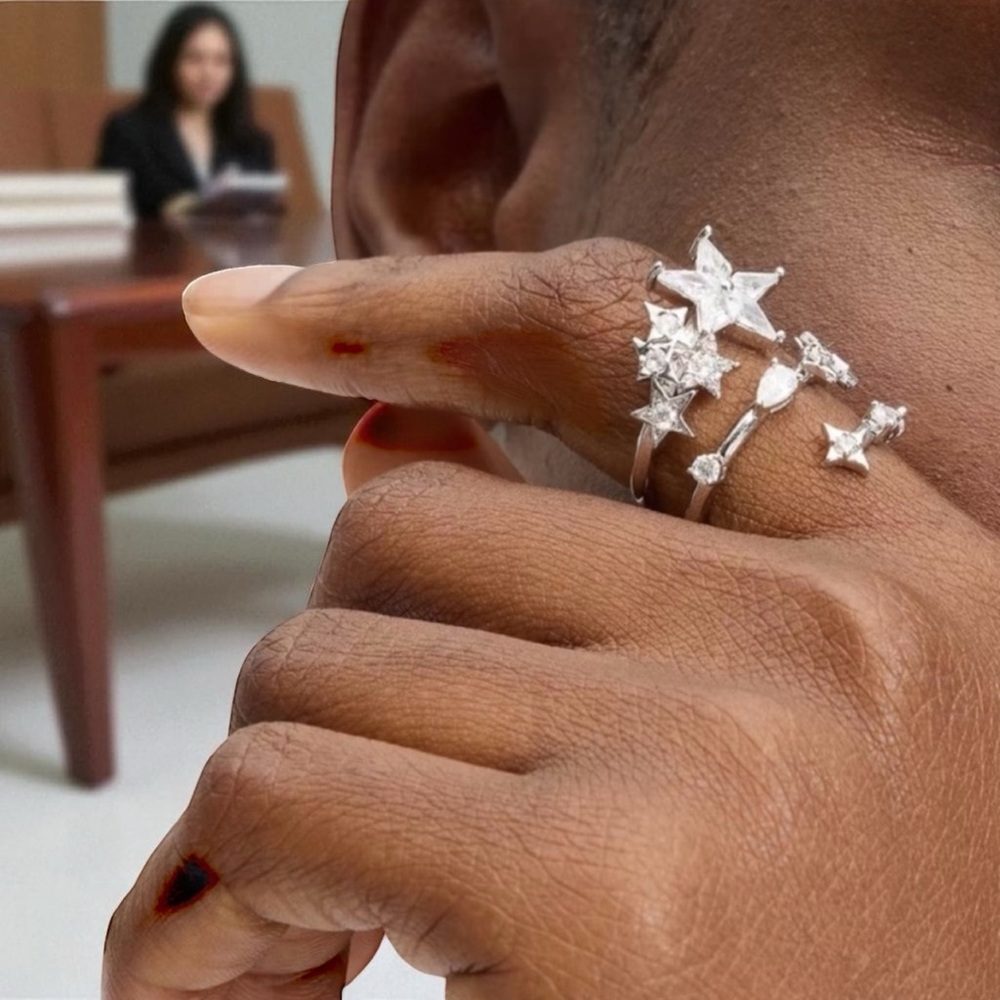 Kate Spade Cosmos Wrap Ring Size 7 NWT Silver